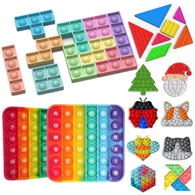 2021 Hot Selling Pop Colorful Stress Relief Autism Stress Push Fidget Reliever For Kids Bubble Sensory Fidget Toy