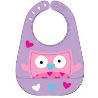 Wholesale Soft material silicone baby bib with Owl printed