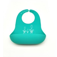 Amazon Customized Waterproof Silicone Baby Bib with crumb catcher