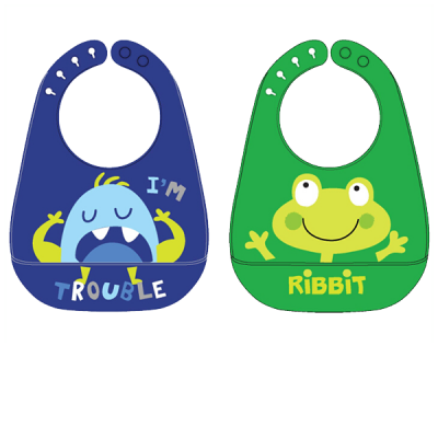 Top sale eco-friendly Custom printed waterproof silicone bib for baby