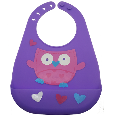 Soft material silicone baby christmas bibs with catcher