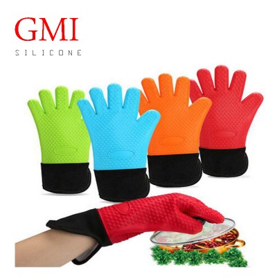 Heat Resistant Large Size Silicone Baking Gloves for BBQ Oven Mitts With Cotton Inside